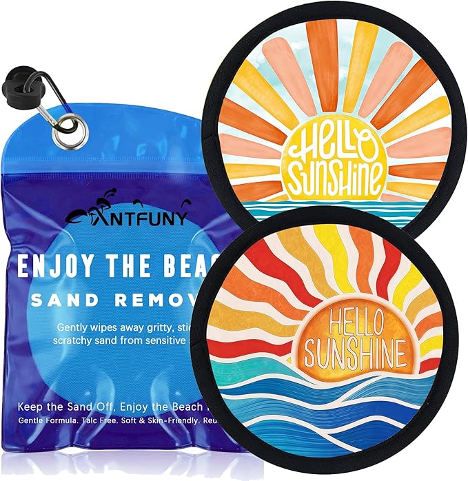 Antfuny 2 Pack Sand Remover for Beach Essentials Summer Vacation Travel Women Costa Rica Must Haves Resort Rio de Janeiro Bahamas Punta Cana Essential Waikiki Spring Trip Gift Towel