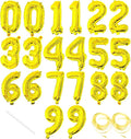 20 Pieces 2 Sets of 16 Inch Gold Number 0-9 Balloons – Foil Mylar Balloons for Custom Number Decorations, Birthday, Anniversary, Graduation, New Year, and Party Backdrops