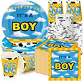 Hushee 200 Pcs Cartoon Story Baby Shower Paper Plates Napkins Cups Baby Shower Party Supplies Tableware Set Disposable Cup Napkin for 50 Guest Party Decoration