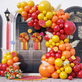 Red Yellow Orange Balloon Garland Arch Kit, Fire-men Fire-fighter Balloons Arch, Red Yellow Orange Latex Party Balloons for Fire Theme Birthday Birthday Party Baby Shower Wedding Decorations