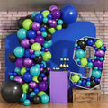 Purple Blue Black Green Balloon Garland Kit Video Game Party Balloons Arch with Metallic Purple Latex Helium Balloon for Boys Night Birthday Baby Shower Party Decorations Supplies