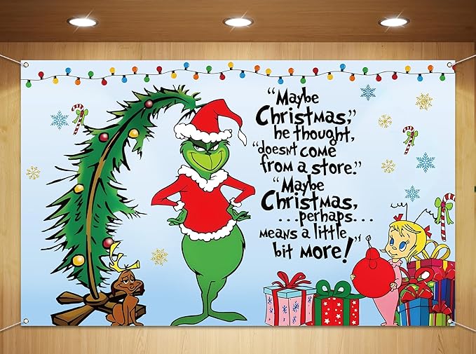 Sunwer Merry Christmas Photo Booth Backdrop Green Elf Winter Holiday Party Decor Xmas Indoor Outdoor Wall Hanging Background Decoration Supply (7×5ft)