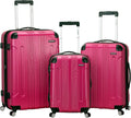 Rockland London Hardside 3 Piece Expandable Spinner Wheel Luggage Set, (20"/24"/28"), Magenta