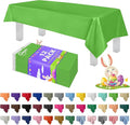 Grandipity 12 Pack Premium Disposable Plastic Tablecloth 54 Inch. x 108 Inch. Decorative Rectangle Table Cover - Lime Green