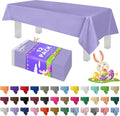 Grandipity 12 Pack Premium Disposable Plastic Tablecloth 54 Inch. x 108 Inch. Decorative Rectangle Table Cover - Lavender