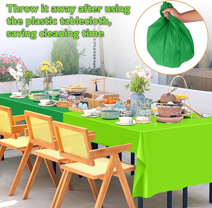 mwellewm 6Pcs Plastic Table Cloth Disposable,Dark Green & Brown Pixel Gaming Tablecloth Rectangle Bulk Table Cover for Birthday Wedding Picnic Video Game Party Supplies Decorations(54x72 Inch)