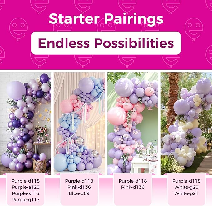 Bezente Pastel Purple Latex Party Balloons - 8 Pack 36 inch Large Thick Lavender Light Purple Lilac Balloons for Bridal Shower Gender Reveal Wedding Graduate Party Decorations