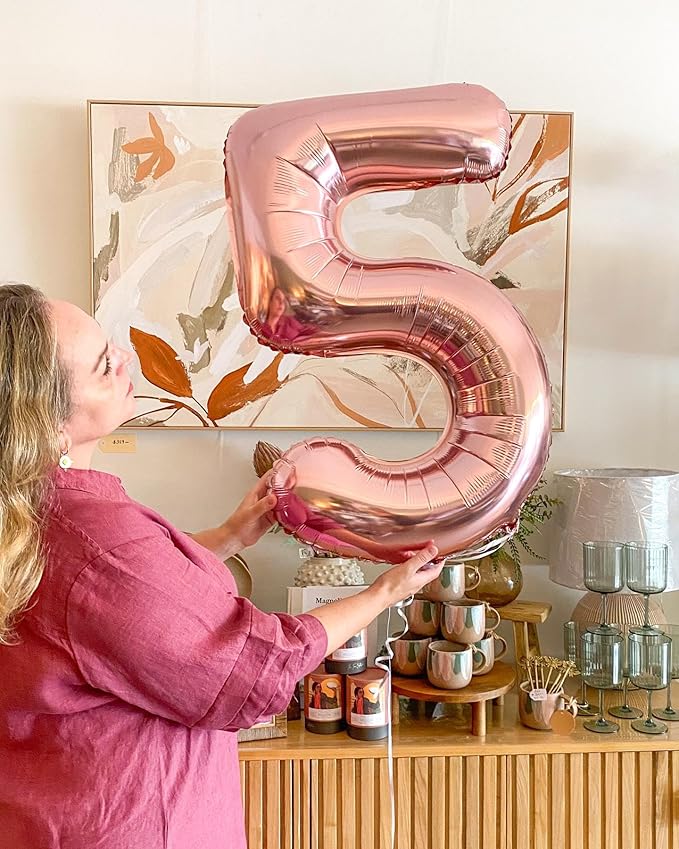 50 Balloon Number, Rose Gold Number 50th Birthday Balloons 40 Inch, 50 Years Old Rose Gold Birthday Decorations for Men Women, 50th Anniversary Decorations