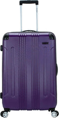 Rockland London Hardside Expandable Spinner Wheel Luggage, Checked Large 28", Purple