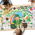 Gatherfun St. Patrick's Day Coloring Poster for Classroom Wall - Versatile 31.5 x 72 Inches irish themed Activity Poster/Table Cover, School Parties, St. Patrick's Day Party Decoration
