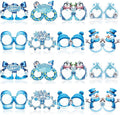 16Pcs Winter Party Glasses Frames, Funny Winter Paper Glasses Snowmen Snowflake Eyeglasses Photo Booth Props for Christmas Holiday Birthday New Year Party Supplies