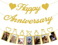 Happy Anniversary Party Decorations - Banner and Photo Banner for Wedding Party Decor