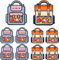 Lati Large Classroom Plastic Gift Bags with Handles,20PCS Cartoon Backpack Bag for Party, Wedding, Birthday, Bulk Goodie Bags for Candy, Party Favors, Snacks