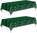 Childom 2 Pack Christmas Tablecloth Disposable,Christmas Decorations,54 x 108 Inch,Plastic Tablecloths for Rectangle Tables,Green Themed Checkered Table Covers for Xmas,Indoor,Outdoor,Birthday,Parties