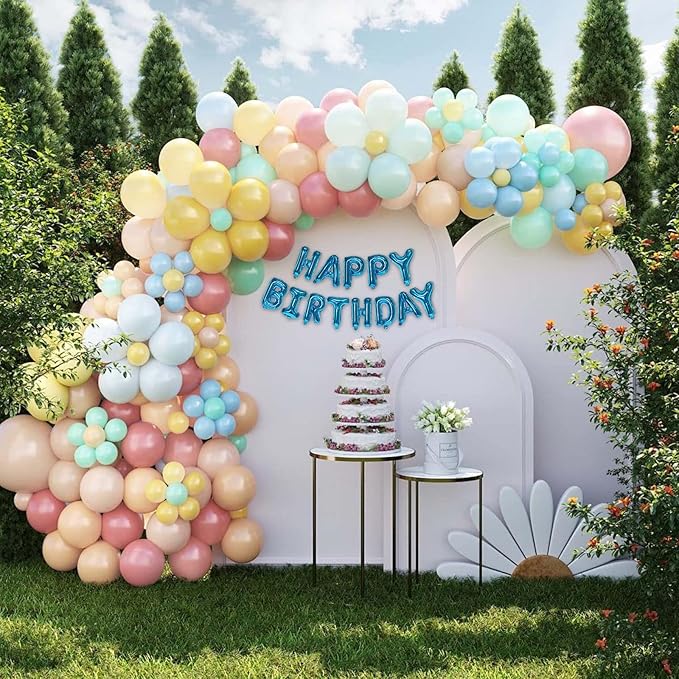75pcs 16" Happy Birthday Balloon Banner, Blue Balloons Letters, Personalized Mylar Foil Birthday Decorations includes 2 Sets A- Z, 1 set Number 0-9 "HAPPY BIRTHDAY" letters