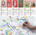 Rotu Christmas Party Favors for Kids - Stocking Stuffers for Kids - Christmas Gifts for Kid, Watercolor Coloring Books with Xmas Cards, Xmas Crafts Classroom Prizes Paint Set, 30 Pack(240 PCS)