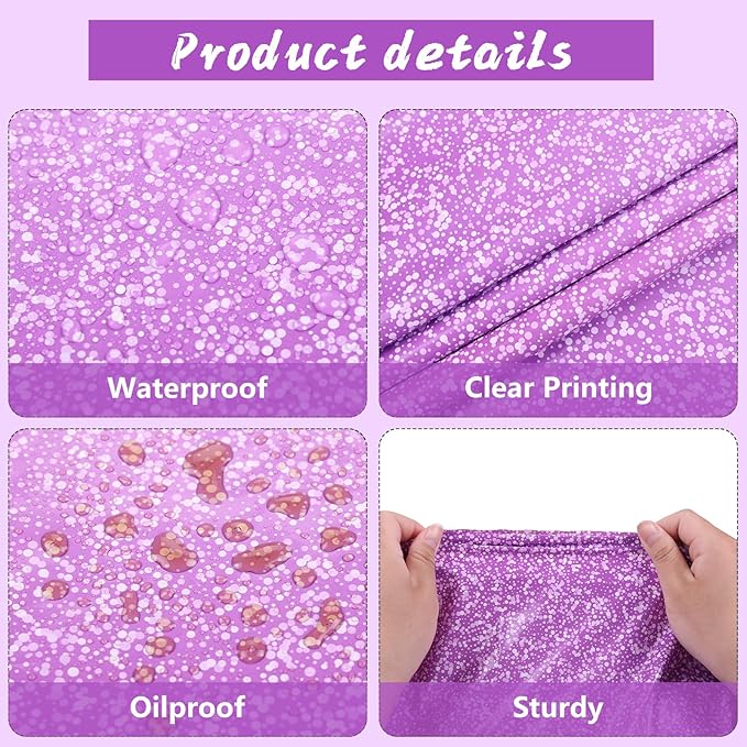 Kesfey 3 Packs Ombre Purple Tablecloth 54 x 108 Inch Gradient Pastel Purple Lavender Table Cloths Disposable Waterproof Plastic Purple Sprinkle Table Covers for Wedding Birthday Party Decorations