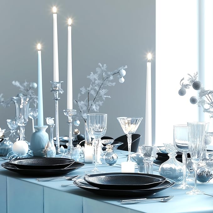 4pcs Light Blue Foil Tablecloth 54*72inch Plastic Baby Shower Frozen Birthday Party Table Cloths Disposable Waterproof Table Cover for Winter Christmas Wedding Graduation Party Supplies