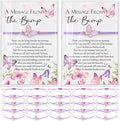 Ferreve Baby Shower Favors for Guests Bulk, 50 Pack Butterfly Wish Bracelets with “A Message from the Bump” Cards, Baby Shower Party Favors for Gender Reveal