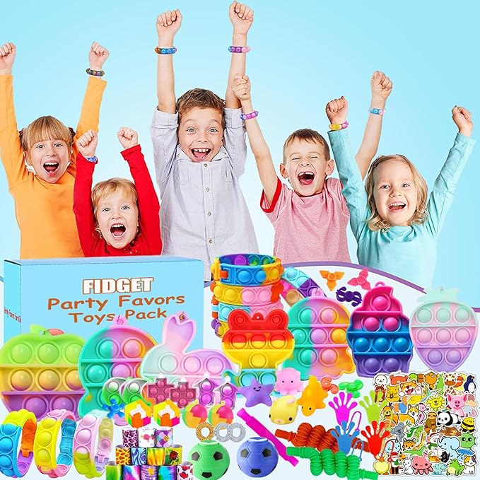 118 Pcs Fidget Toys for Kids, Stress Sensory Toys Pack Party Favors Kids Anxiety Autism ADHD, Treasure Box Classroom Prizes, Pinata Fillers Goodie Bags Stuffers Gift Bag