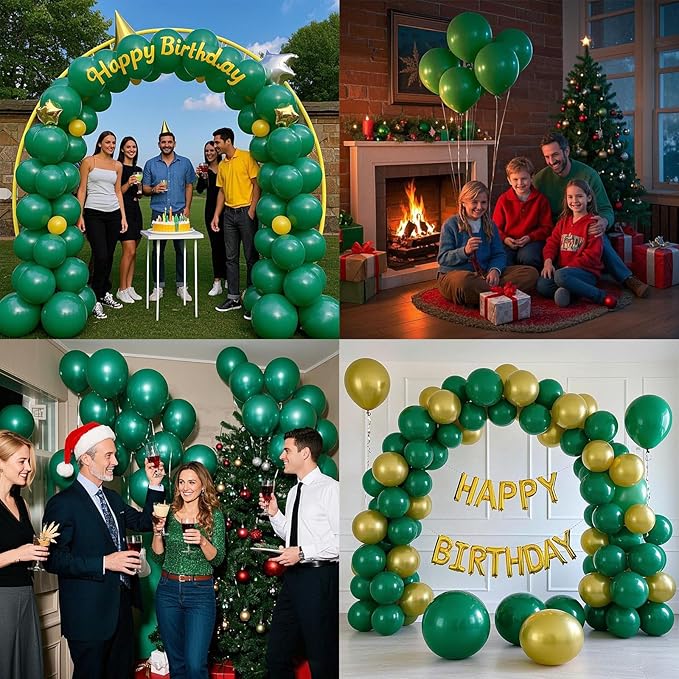 Green Balloons Green Birthday Decorations 10 Pack 36 inch Round Party Balloons for Dark Green Themed Wedding Graduation Anniversary Christmas Birthday Party St Patricks Day Backdrop Decorations