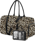 Women Weekender Travel Duffle Bag: Travel Duffel Overnight Bags with Shoe Compartment Large Carry on Tote with Toiletry Bag Weekend Traveling Yoga Gym Hospital Bag for Women with Wet Pocket Cheetah