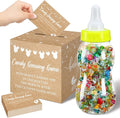 Glenmal 52 Pcs Baby Shower Games Gift Sets Large Baby Bottle for Shower Game Guess How Many Candies Decorations for Gender Reveal(Kraft)