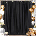 8x10FT Black Backdrop Curtains for Wedding Parties, Wrinkle Free Polyester Photo Backdrop Drapes for Graduation Photography Baby Shower Birthday Stage Background Stand Decorations 4x10ft,2 Panels