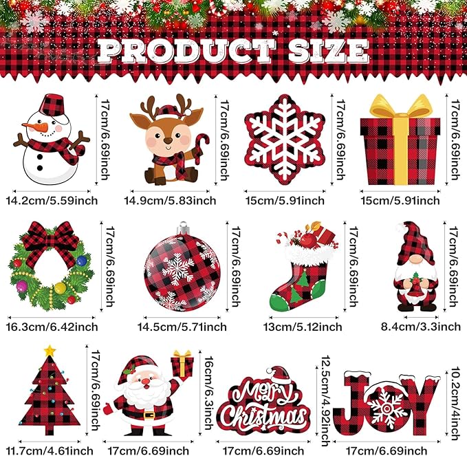 Sumind 30 Pcs Christmas Swirl Ceiling Hanging Decorations Set Xmas Holiday Snowman Elk Sign Hanging Foil Christmas Indoor Decorations for Ceiling Xmas Holiday Party Decor(Red, Black)