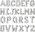 16 Inch Silver Letter Balloons Mylar Foil Alphabet Letter A-Z Balloons Set for Wedding Birthday Party Decoration Banner(26pcs Pack)
