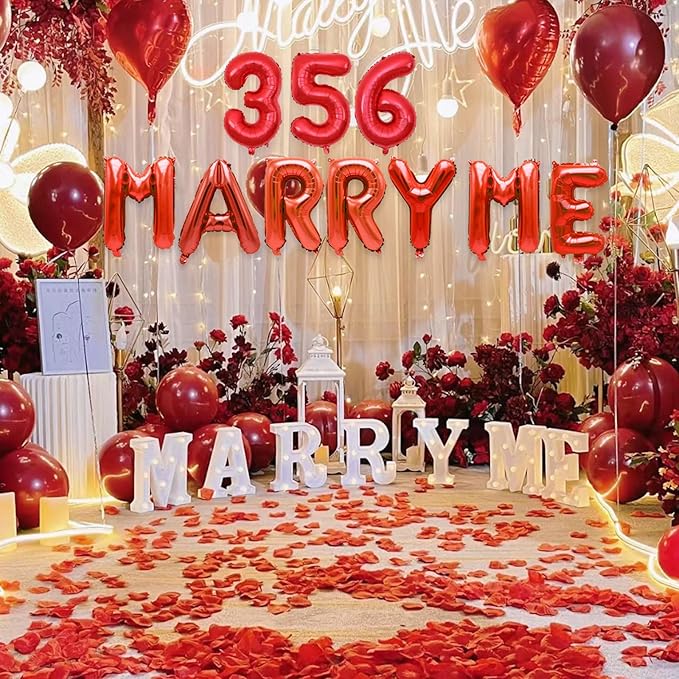 2 Set 20 Pcs Number Balloons 16 Inch Red 0-9 Number Mylar Foil Balloons Red Custom Digital Balloons for Birthday Party Engagement Graduations Anniversary Baby Shower Decor Party Supplies