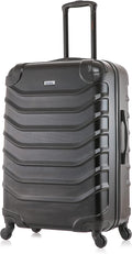 InUSA ENDURANCE Luggage with Spinner Wheels | Durable Lightweight Hardside Suitcase, Spacious Travel Bag with Handle and Trolley | 28-Inch Large Checked | Black