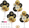 TONIFUL 4 Set Black Gold Balloon Stand Kit for Birthday Decorations for 40th,Balloon Centerpieces for Table Party Decorations Cheers to 40 Years Old Birthday for Men and Women