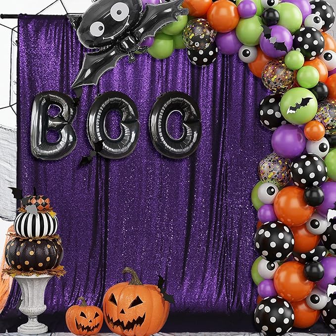 Juya Delight 6ft x 8ft Purple Sequin Photography Backdrop Curtain for Party Banquet Festival Wedding Anniversary Exhibition