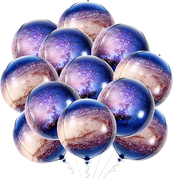 KatchOn, Galaxy Balloons for Galaxy Decorations - 22 Inch, Pack of 12 | Space Balloons for Birthday Decorations, Space Decoration | Planet Balloon, Back To School Décor