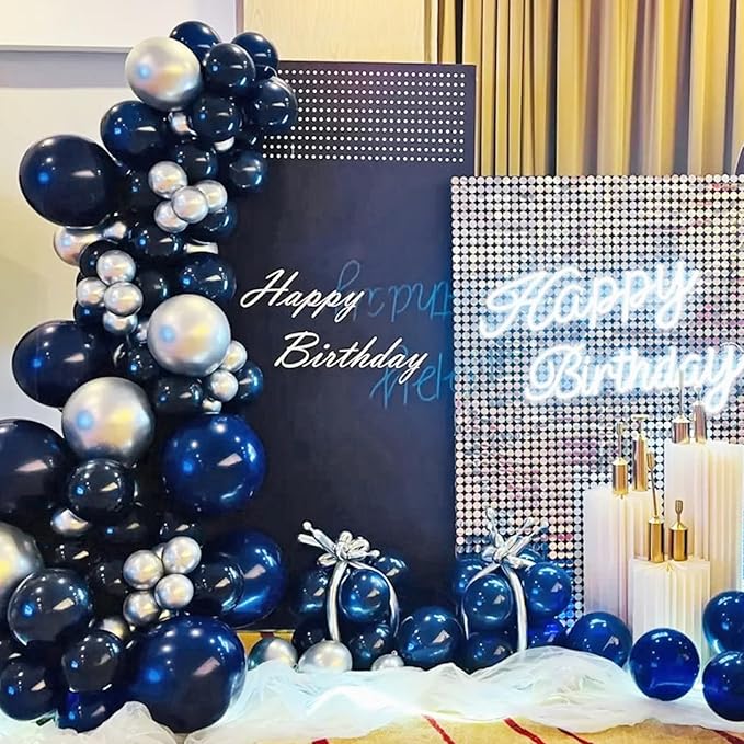 Navy Blue Balloons 100 Pack 12 inch Round Helium Navy Balloons for Graduation Birthday Party Backdrop Decorations