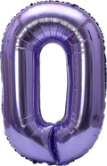 YPSelected 32 Inch Large Foil Helium Number Balloon Birthday Wedding Party 0-9 (Purple, 0)
