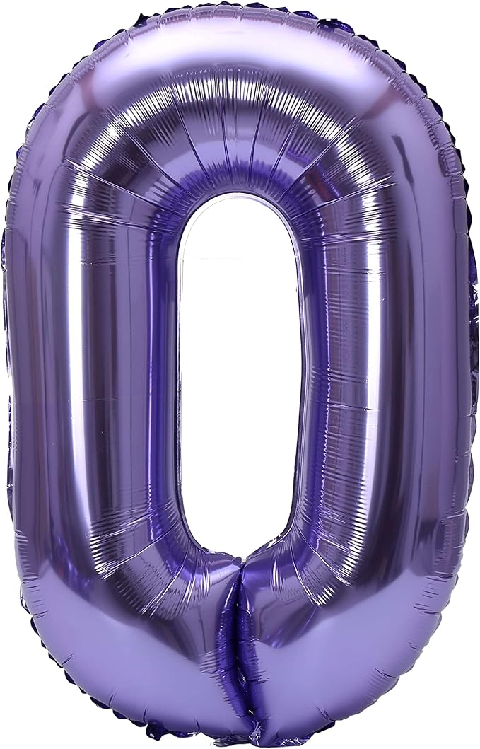 YPSelected 32 Inch Large Foil Helium Number Balloon Birthday Wedding Party 0-9 (Purple, 0)