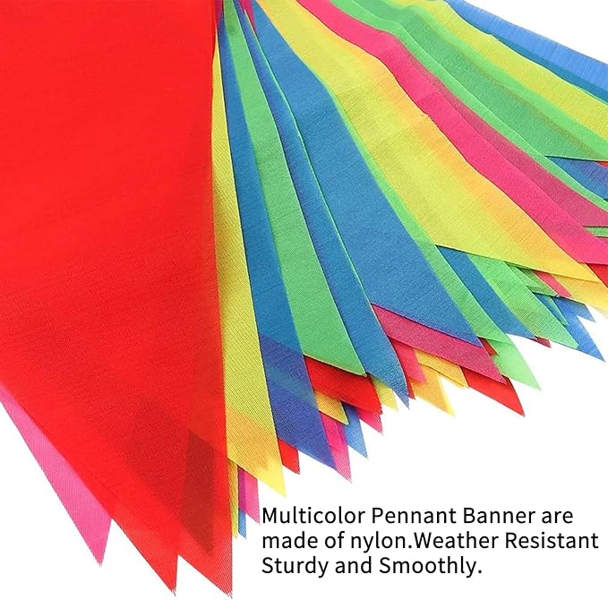 RUBFAC 1020ft 720pcs Colorful Pennant Banner Flags Multicolor Bunting String Triangle Flags Bulk, Garland for Grand Opening, Carnival Theme Birthday Party Decoration Outdoor Events Classroom Decor