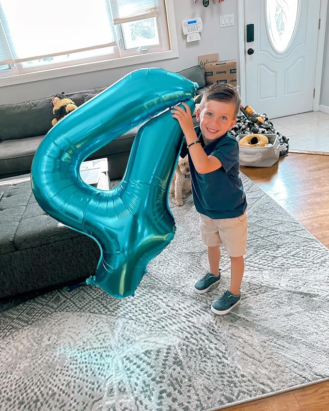 Light Blue Number 9 Balloon 40 Inch, 9 Balloon Number, 9th Birthday Decorations, Light Blue Party Supplies for Boys Girls