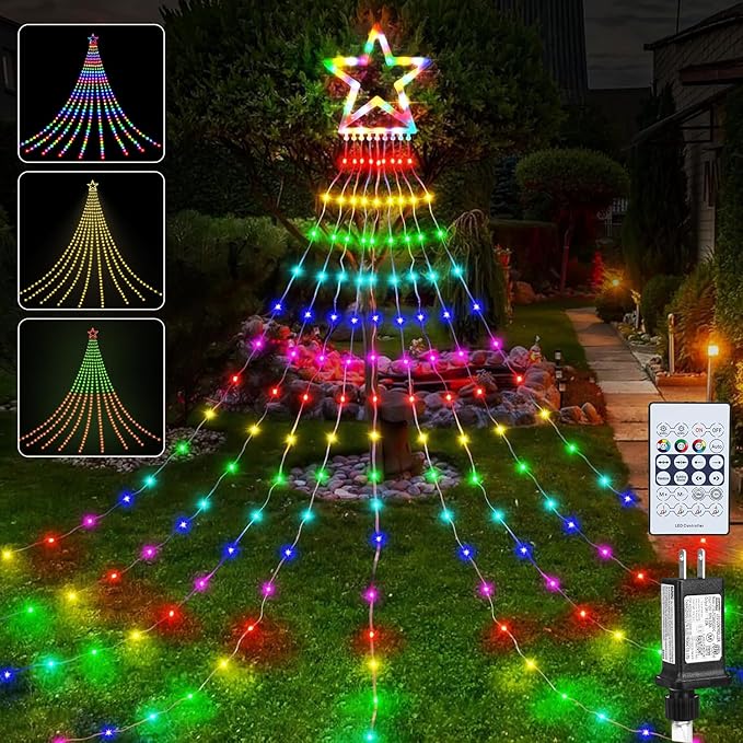 PUHONG Color Changing Christmas Lights, 335 LED RGB String Light with Remote & Timer, Waterproof Outdoor Twinkle Christmas Tree Lights for New Year, Halloween, Birthaday, Party Decor (RGB)