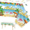 Tevxj 3 Pieces Tropical Luau Party Tablecovers Hawaiian Beach Theme Tableclothes for Summer Beach Party Aloha Decorations Supplies 54X108inch