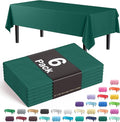 Exquisite Party Solids 6-Pack Premium Plastic Tablecloth 54in. x 108in. Rectangle Plastic Table Cover - Dark Green