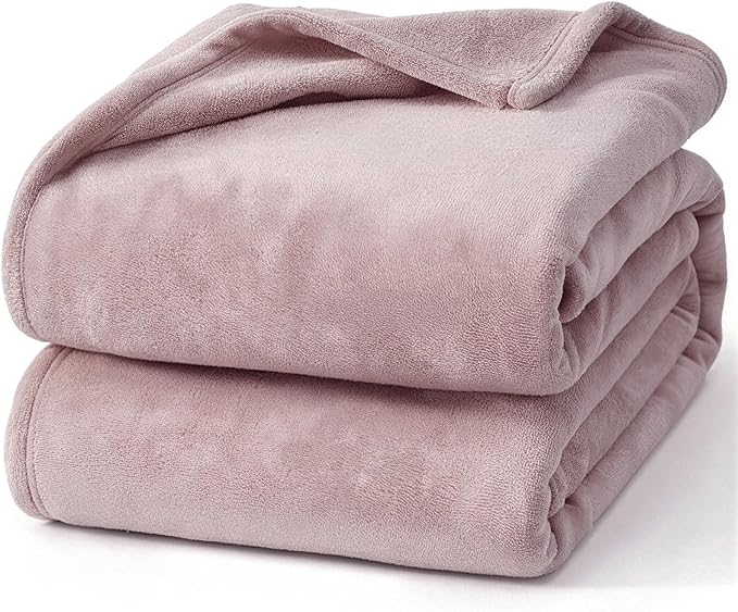 Hansleep Fleece Pink Throw Blanket, Super Soft Flannel Fuzzy Plush Cozy Blanket for All Seasons, Pink, Throw 50x60 Inches
