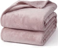Hansleep Fleece Pink Throw Blanket, Super Soft Flannel Fuzzy Plush Cozy Blanket for All Seasons, Pink, Throw 50x60 Inches