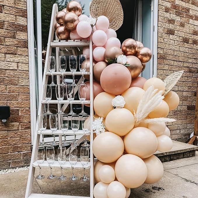 PartyWoo Nude Balloons 50pcs 5 Inch Apricot Boho Fall Neutral Latex Helium Balloons for Graduation Wedding Anniversary Birthday Boy Baby Shower Woodland Boho Theme Party Decorations Brown-F05