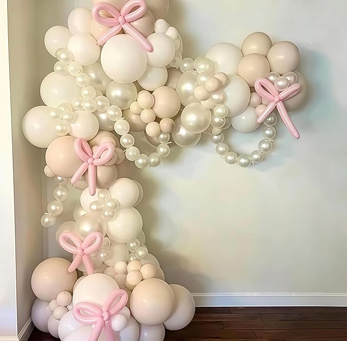 Pearl White Linking Balloons, 100PCS 6 Inch Pearl Color Quick Link Balloons for Making Balloon Wall Heart Arch, Tails Balloon for Wedding Birthday Baby Shower Engagement Graduation Party Decorations