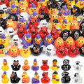 200 Pcs Halloween Mini Ducks 8 Styles Miniature Resin Ducks Bulk Skeleton Pumpkin Witch Devil Ghost Tiny Duck Figures for Halloween Party Favors Gift DIY Craft Dollhouse Decorations