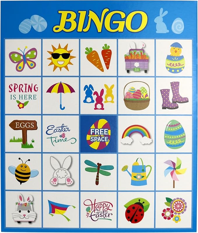 Iconikal 32 Player Easter Bingo Set with Bonus Pin the Nose on the Bunny Game