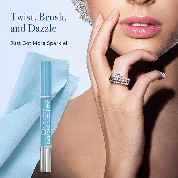 CONNOISSEURS Diamond Dazzle Stik - Portable Diamond Cleaner for Rings and Other Jewelry - Bring Out The Sparkle in Your Diamonds and Precious Stones